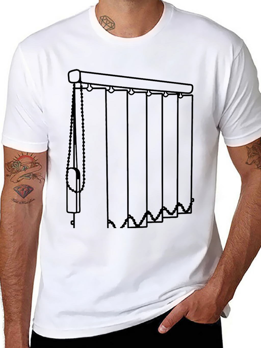 Vertical Blinds Graphic Tee - Modern Window Covering Shirt