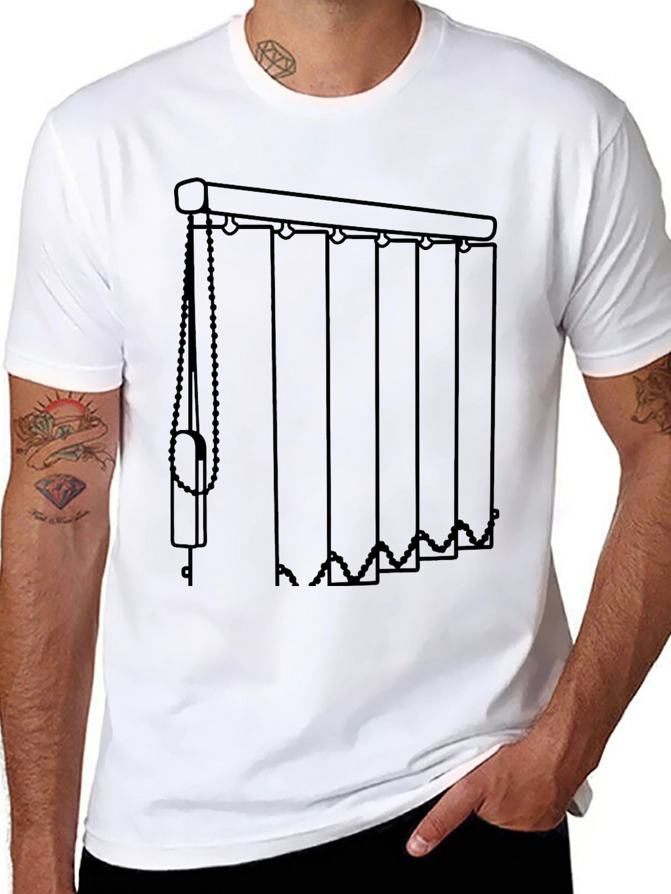 Vertical Blinds Graphic Tee - Modern Window Covering Shirt