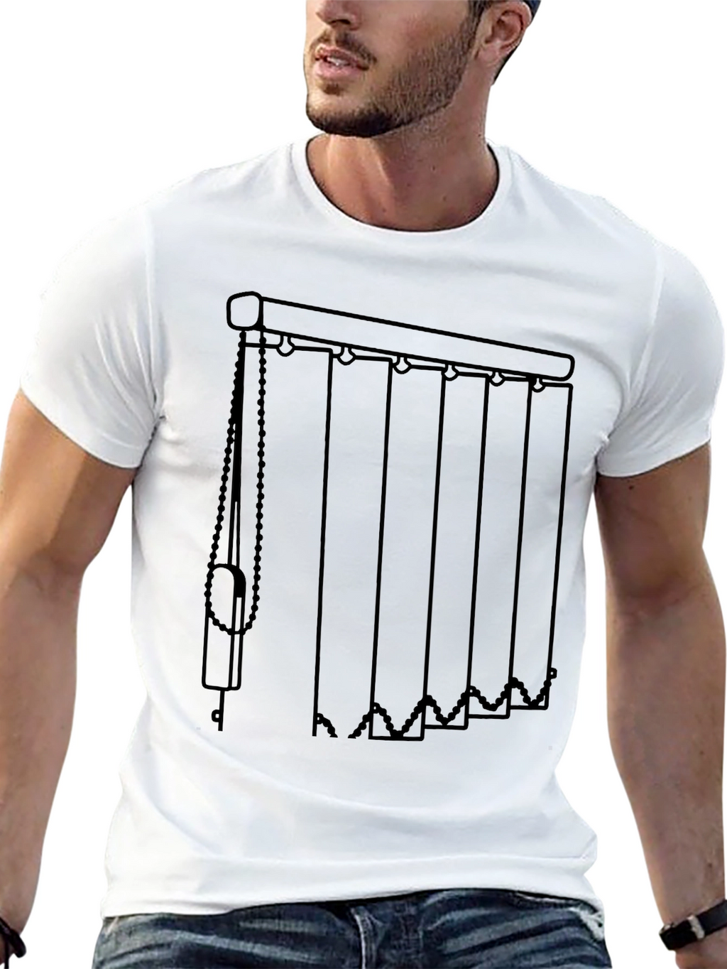 Vertical Blinds Graphic Tee - Modern Window Covering Shirt