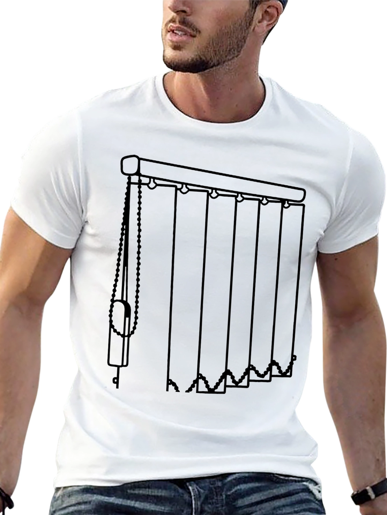 Vertical Blinds Graphic Tee - Modern Window Covering Shirt
