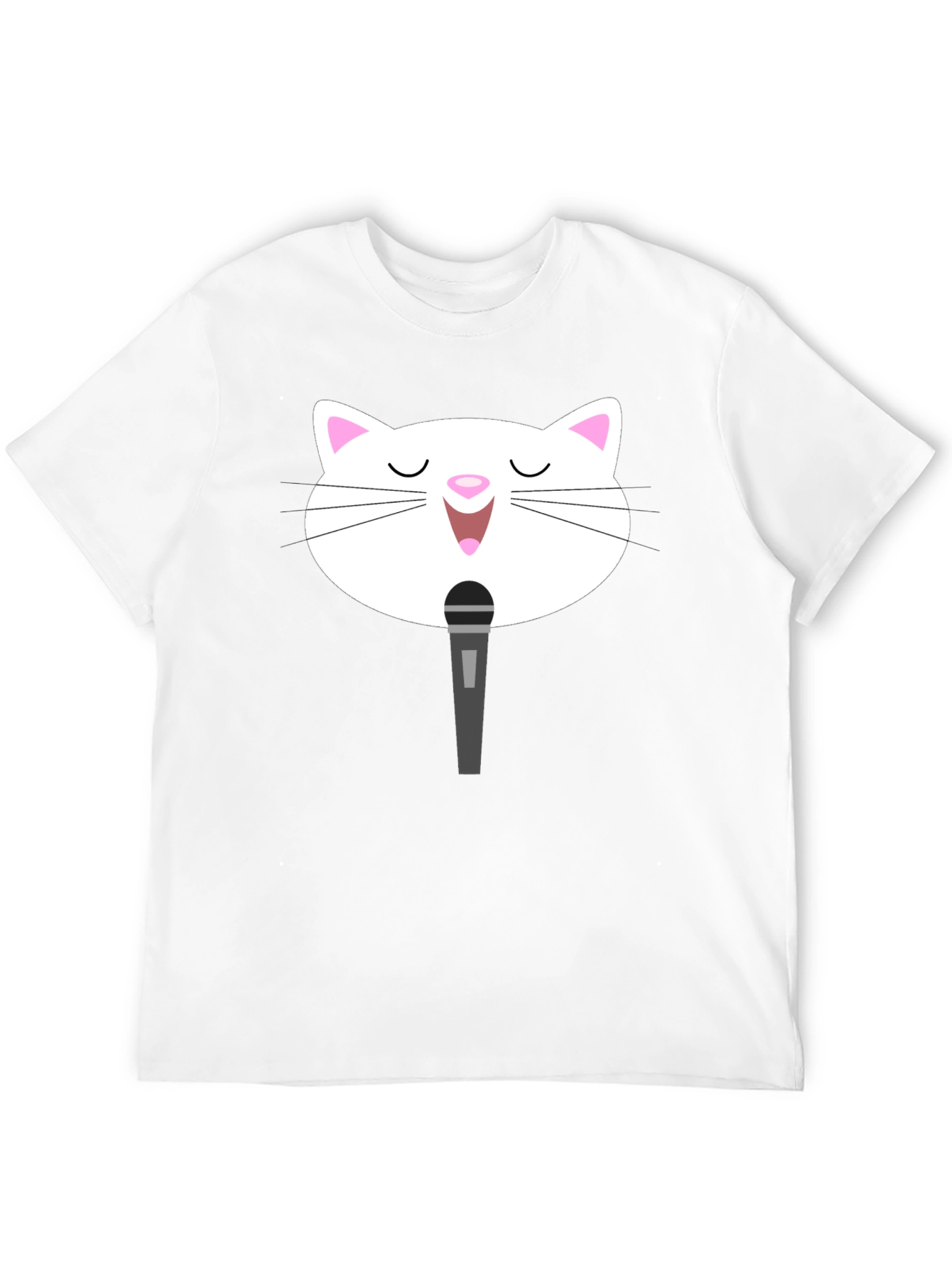 Singing Cat T-Shirt - Black Graphic Tee