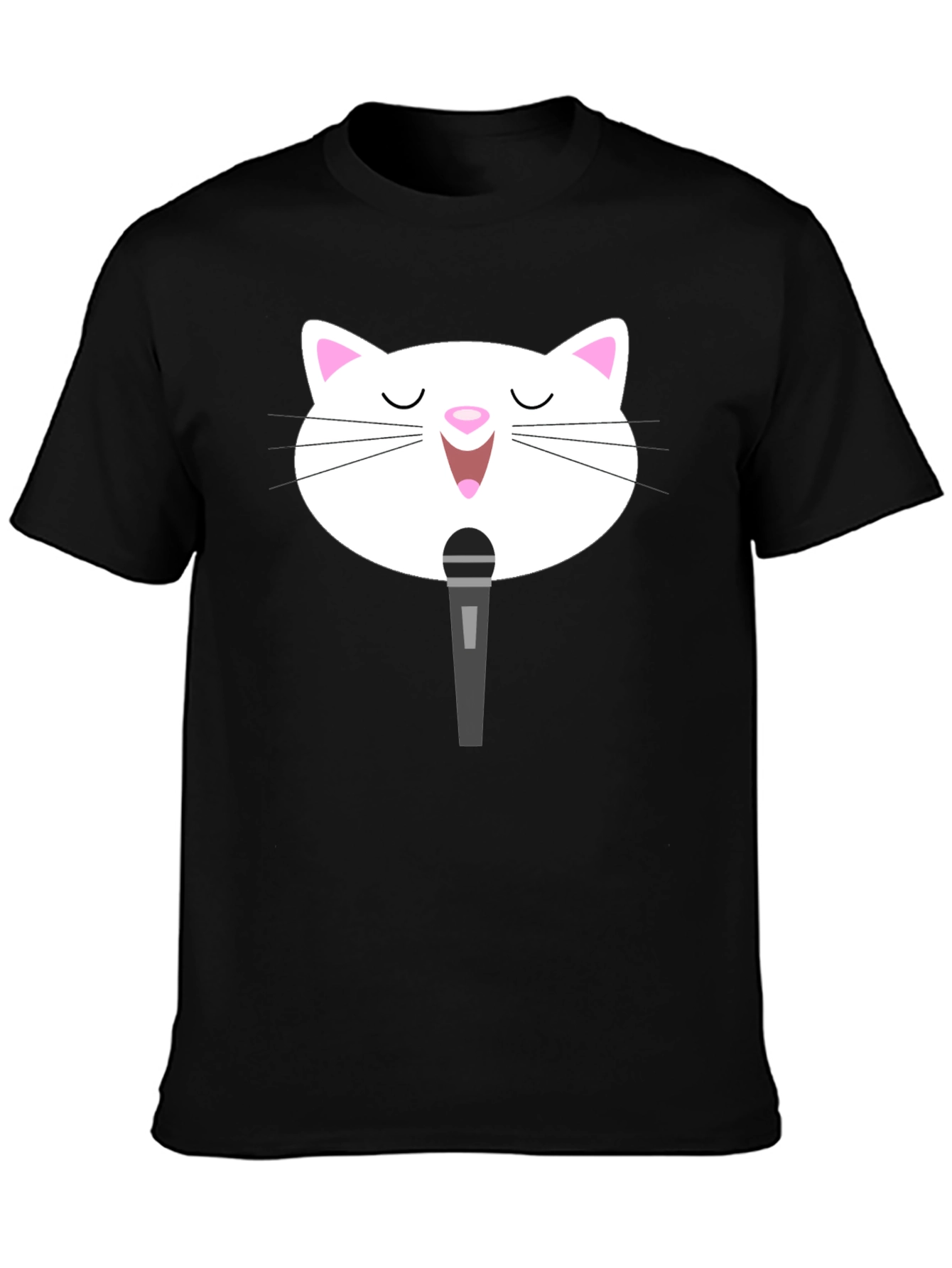 Singing Cat T-Shirt - Black Graphic Tee