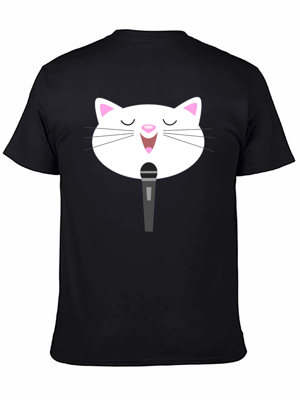 Singing Cat T-Shirt - Black Graphic Tee
