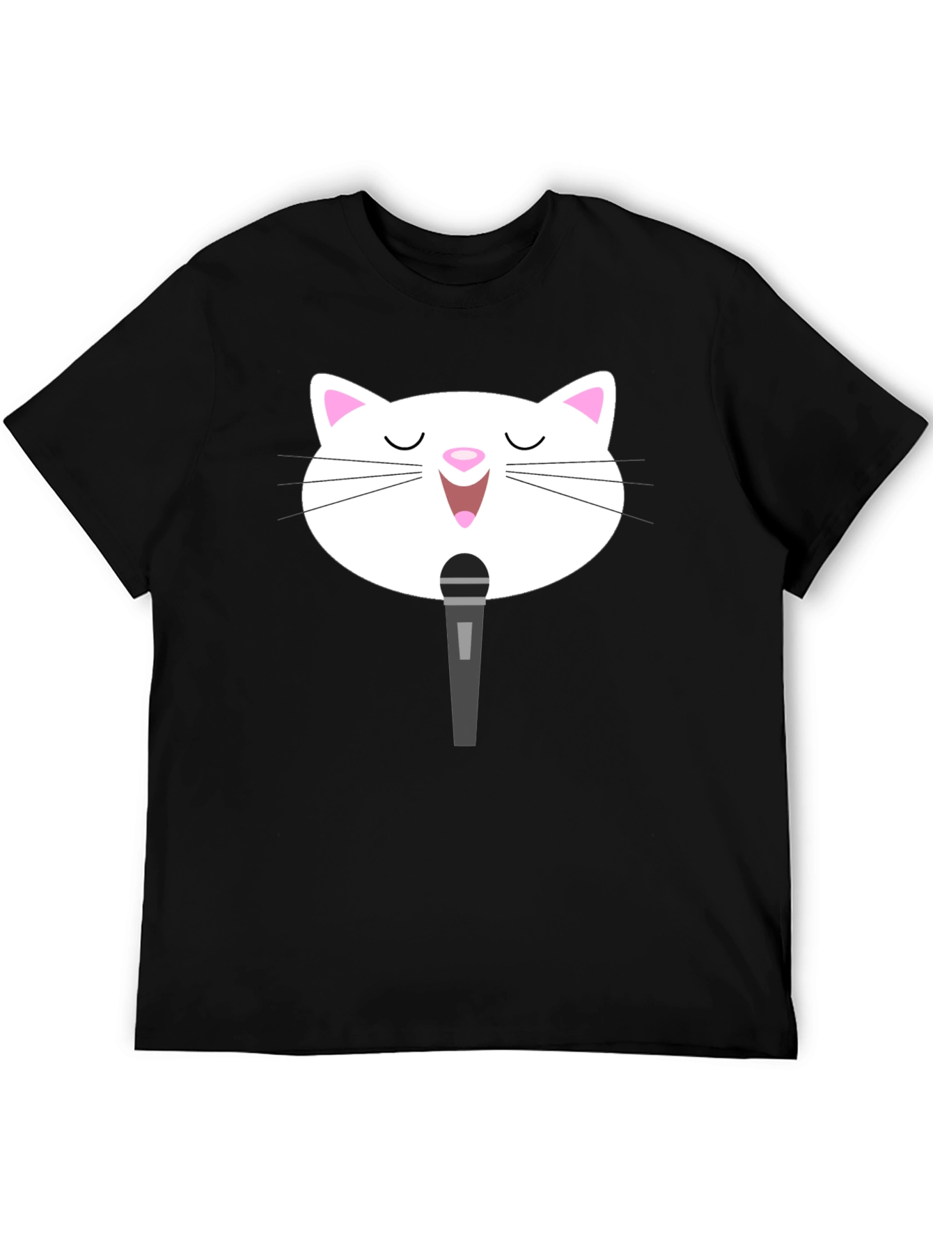 Singing Cat T-Shirt - Black Graphic Tee