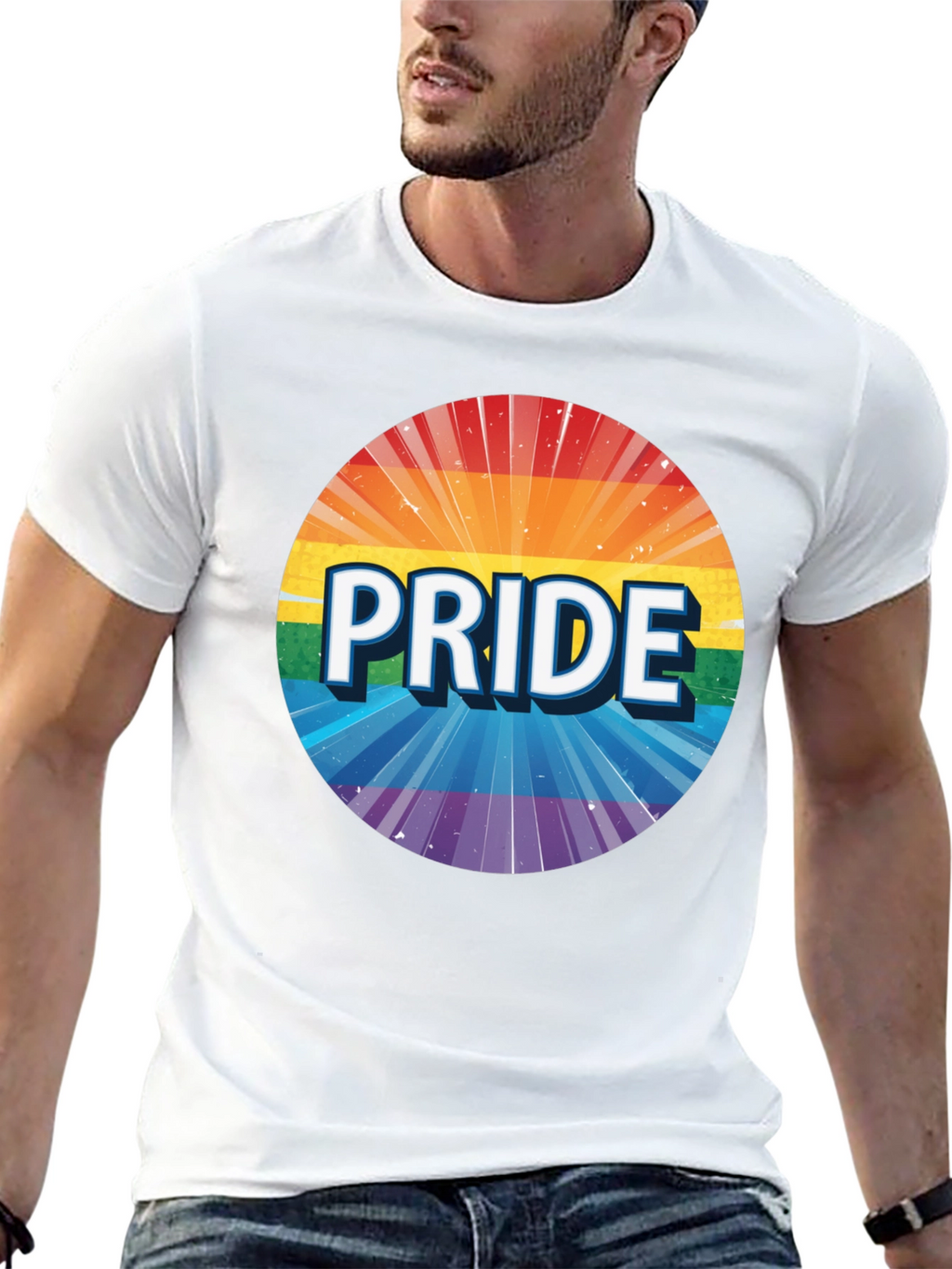 Pride Rainbow Graphic Tee - Unisex Black T-Shirt