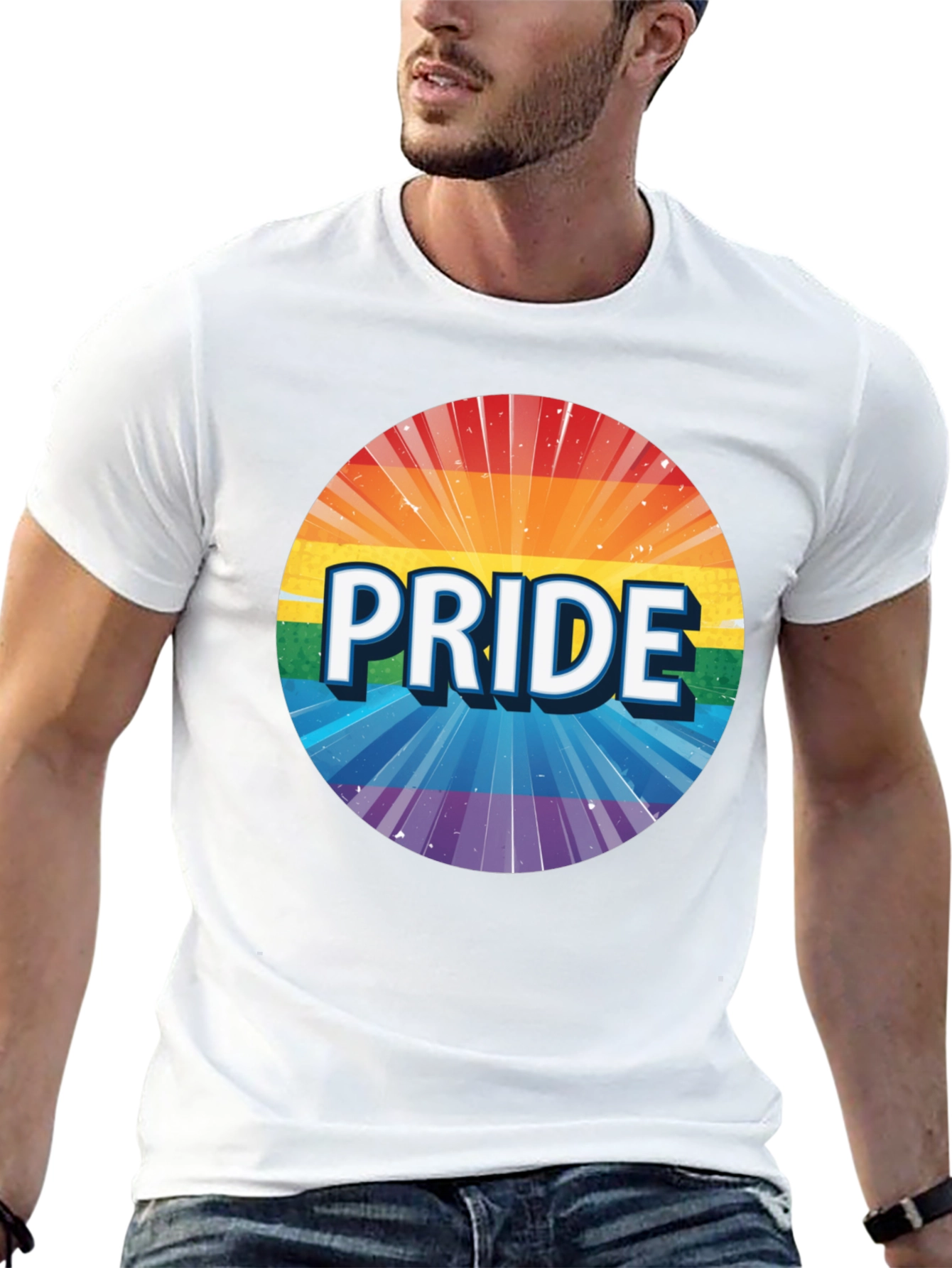 Pride Rainbow Graphic Tee - Unisex Black T-Shirt