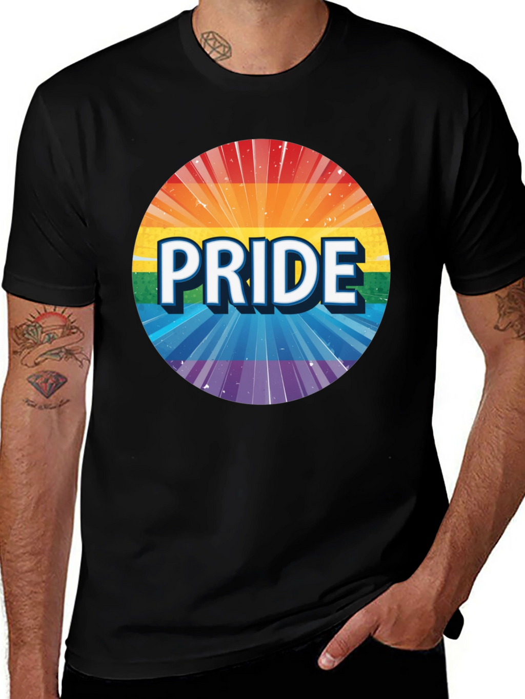 Pride Rainbow Graphic Tee - Unisex Black T-Shirt