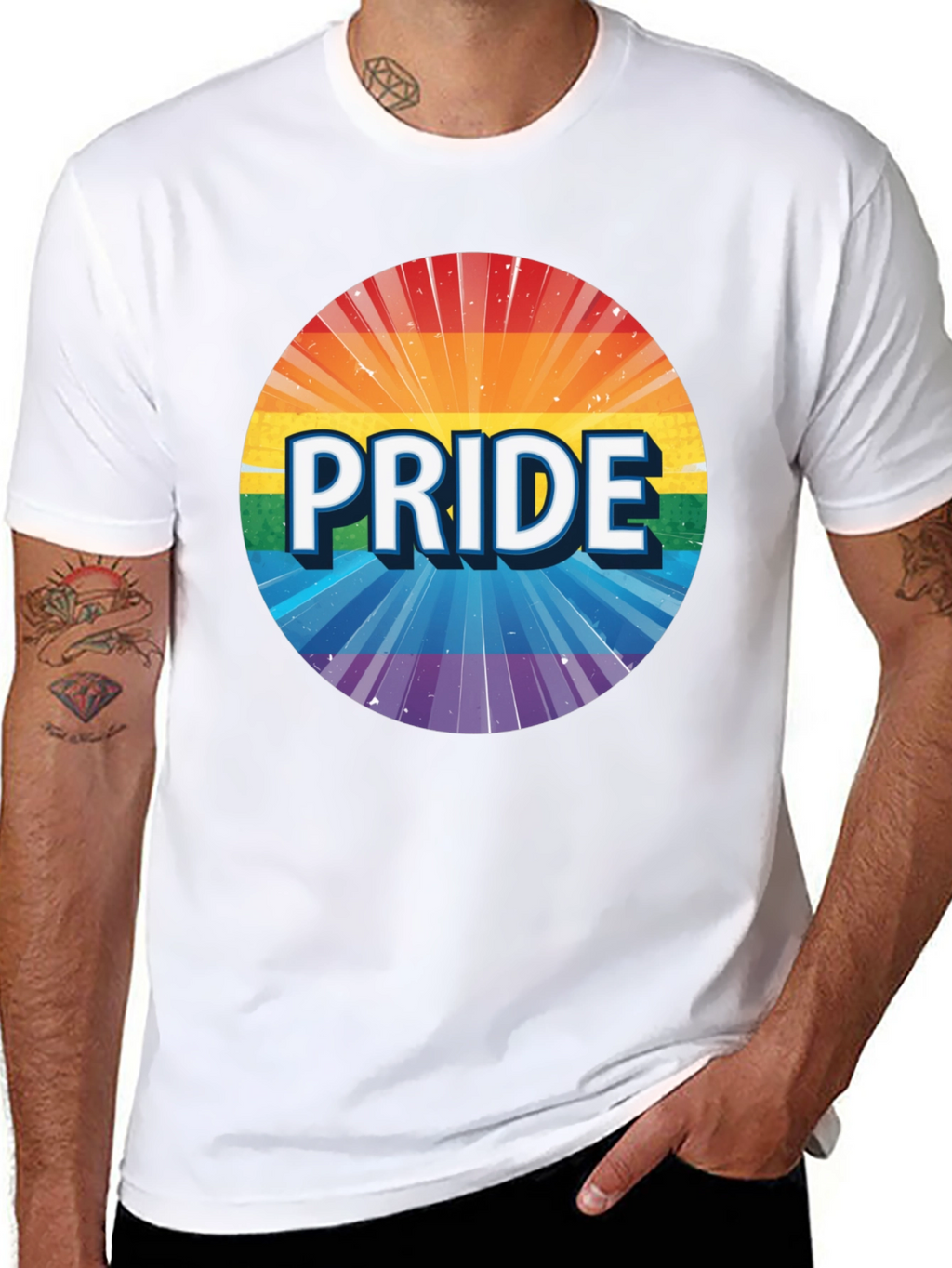 Pride Rainbow Graphic Tee - Unisex Black T-Shirt
