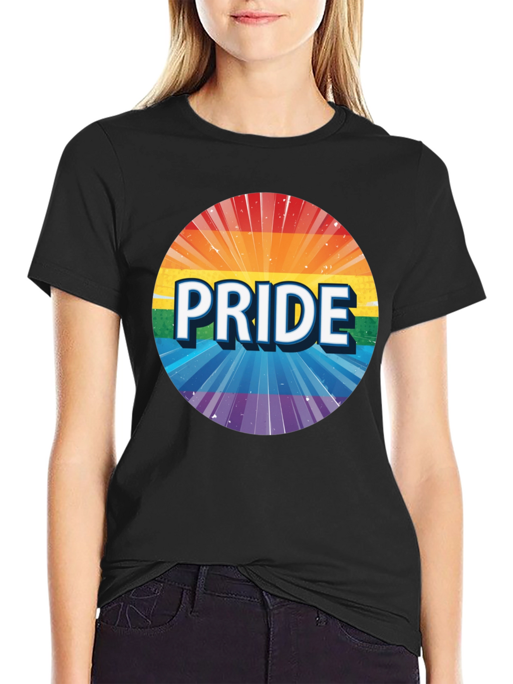 Pride Rainbow Graphic Tee - Unisex Black T-Shirt