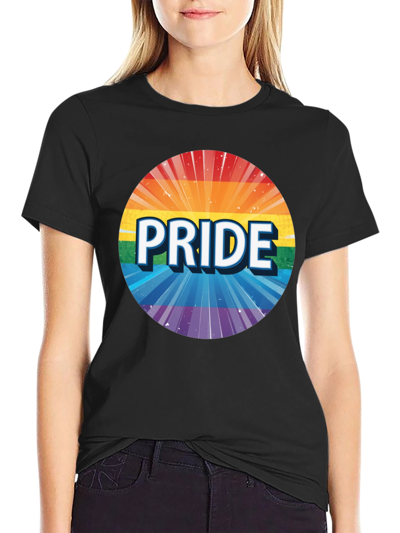 Pride Rainbow Graphic Tee - Unisex Black T-Shirt
