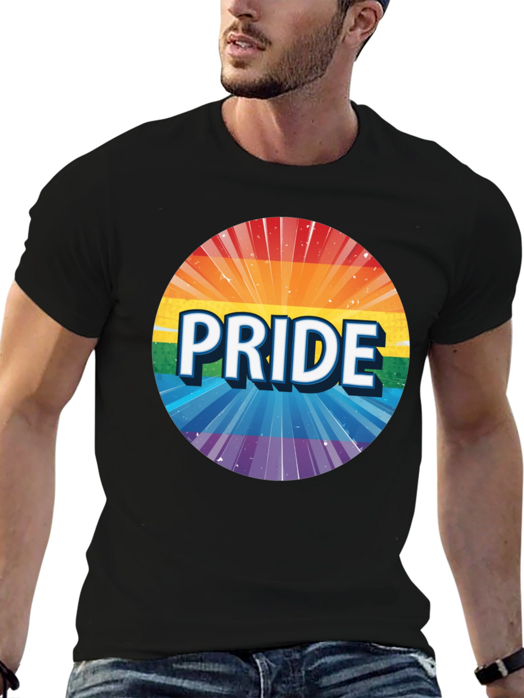Pride Rainbow Graphic Tee - Unisex Black T-Shirt
