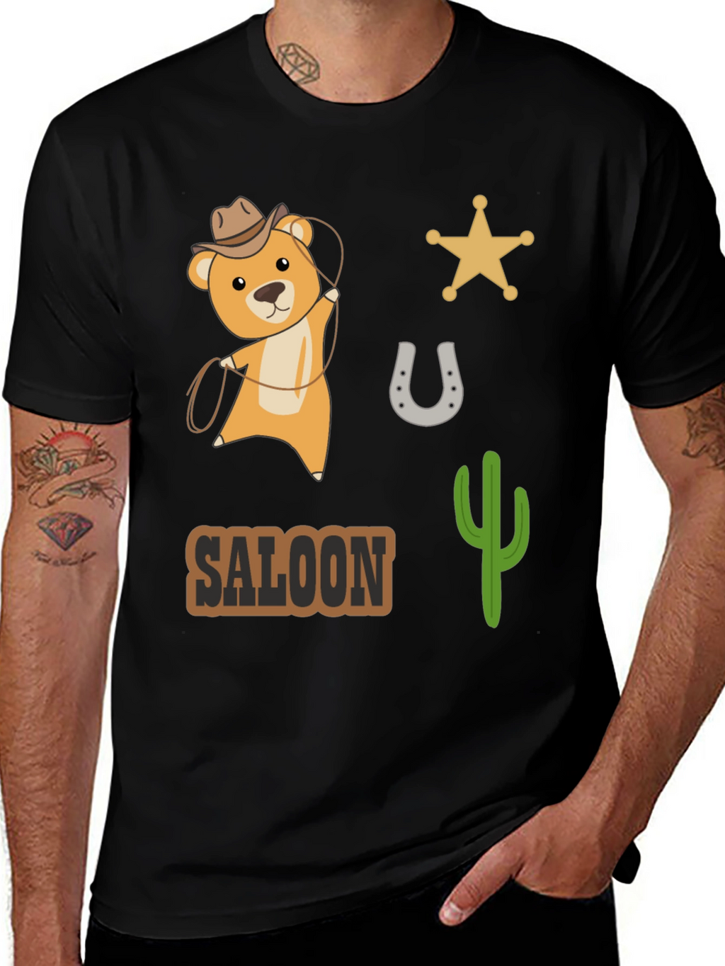 Western Saloon Bear T-Shirt