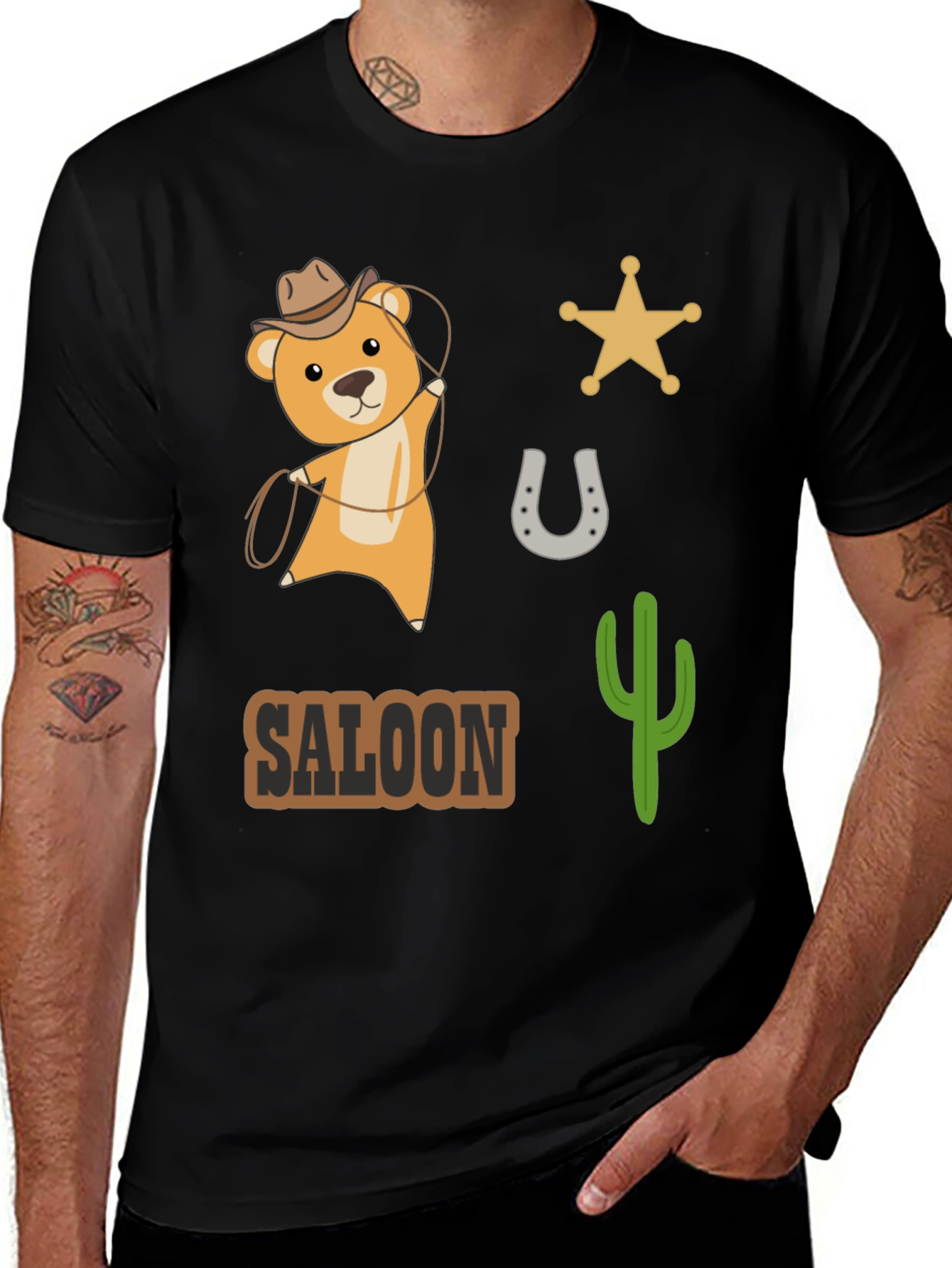 Western Saloon Bear T-Shirt