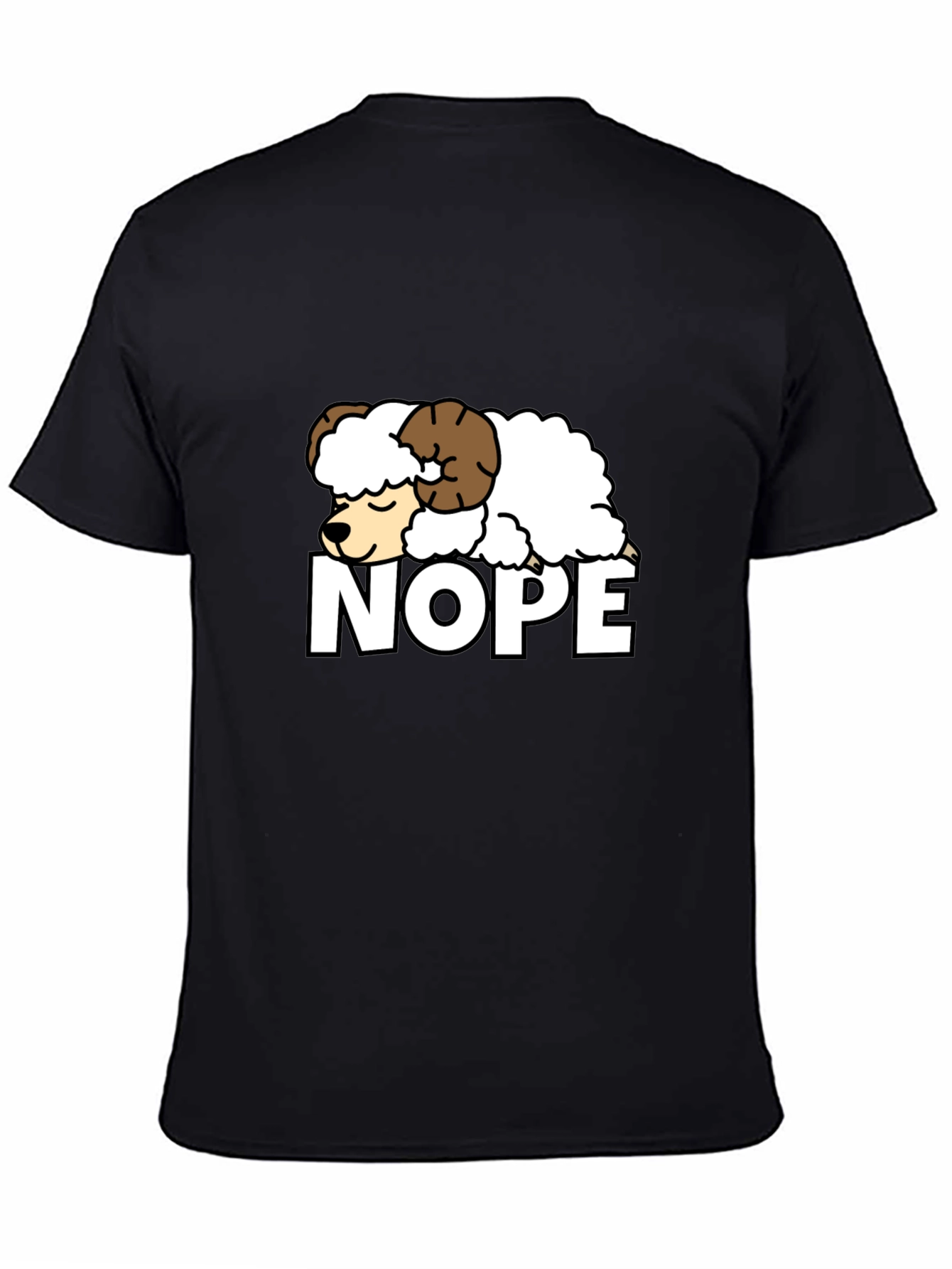 Nope Sheep Graphic Tee - Funny Lazy Animal T-Shirt