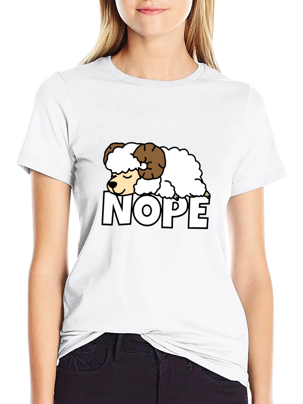 Nope Sheep Graphic Tee - Funny Lazy Animal T-Shirt
