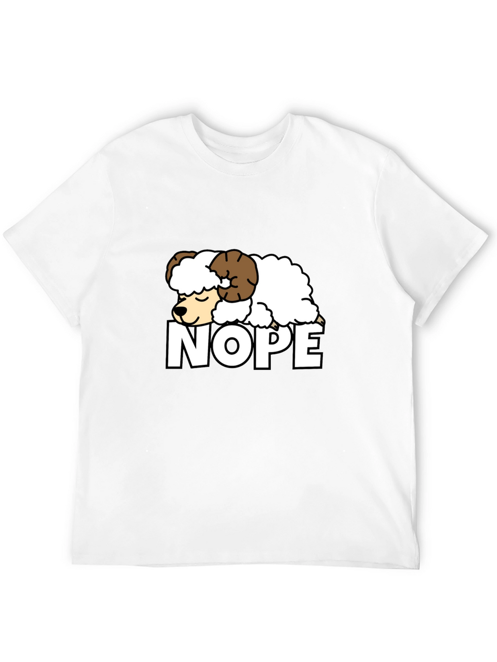 Nope Sheep Graphic Tee - Funny Lazy Animal T-Shirt