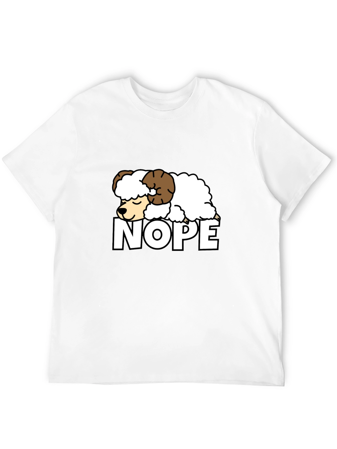 Nope Sheep Graphic Tee - Funny Lazy Animal T-Shirt