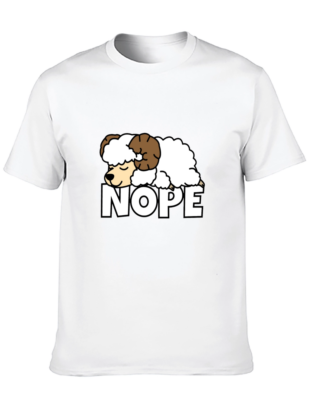 Nope Sheep Graphic Tee - Funny Lazy Animal T-Shirt