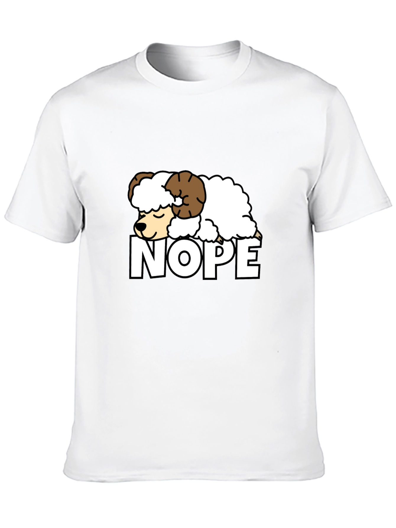 Nope Sheep Graphic Tee - Funny Lazy Animal T-Shirt