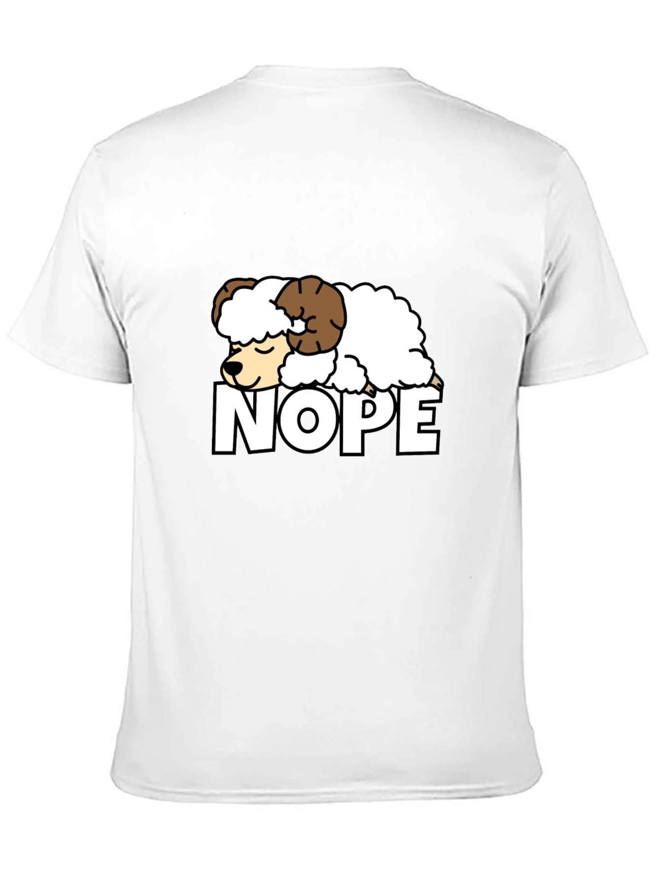 Nope Sheep Graphic Tee - Funny Lazy Animal T-Shirt