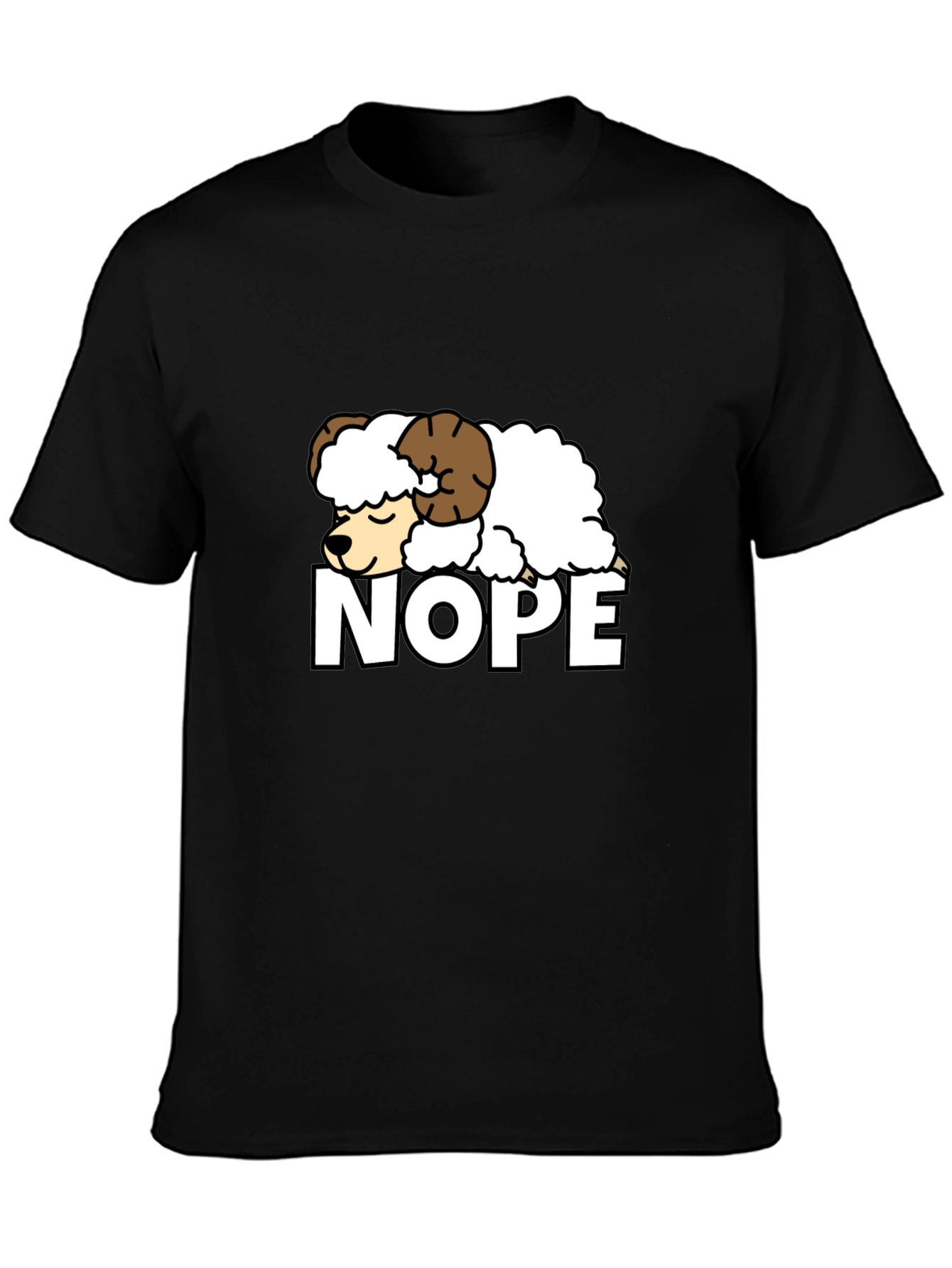 Nope Sheep Graphic Tee - Funny Lazy Animal T-Shirt