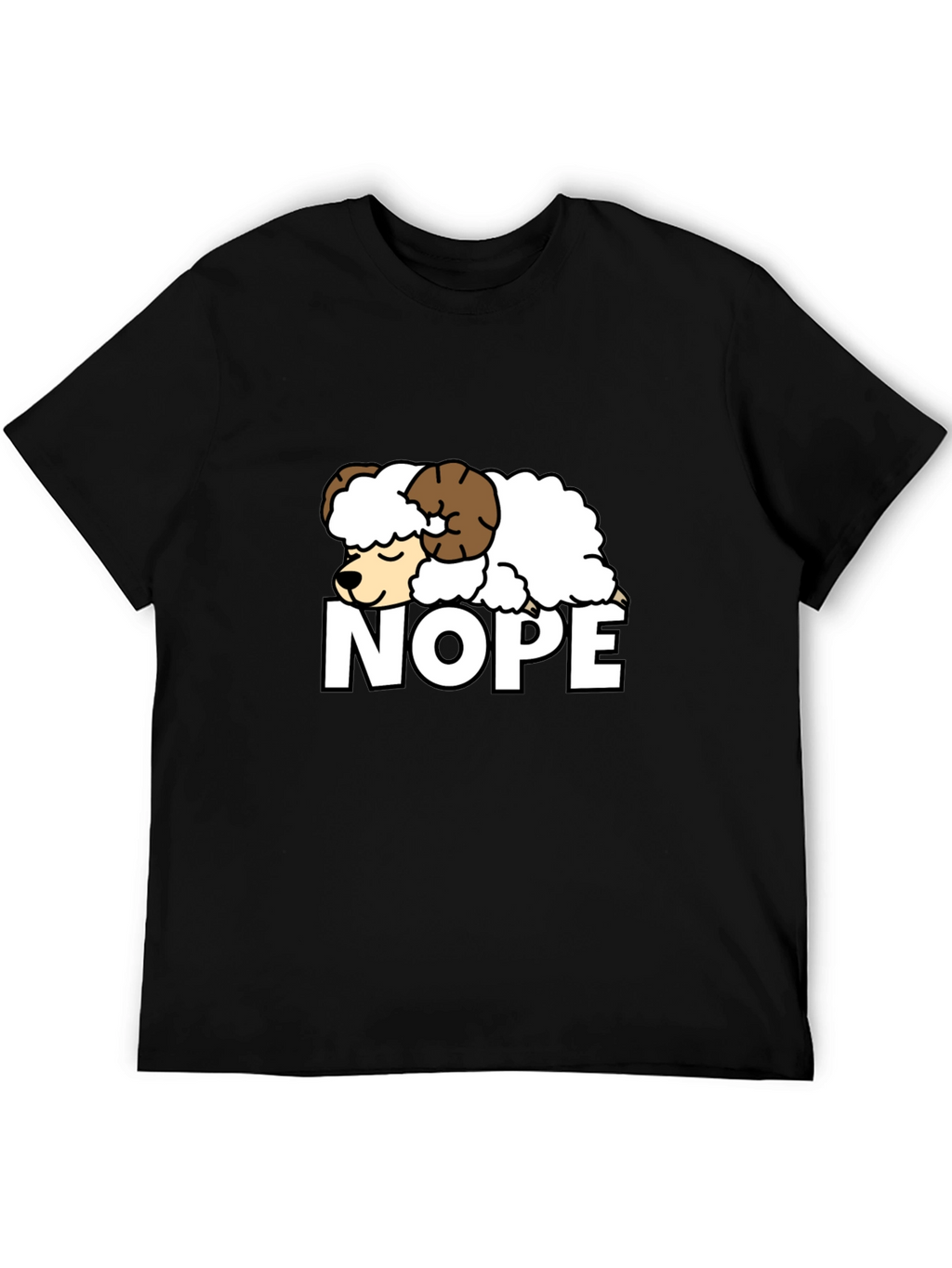 Nope Sheep Graphic Tee - Funny Lazy Animal T-Shirt