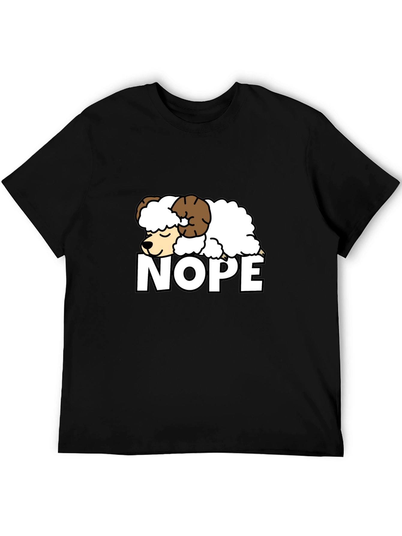 Nope Sheep Graphic Tee - Funny Lazy Animal T-Shirt