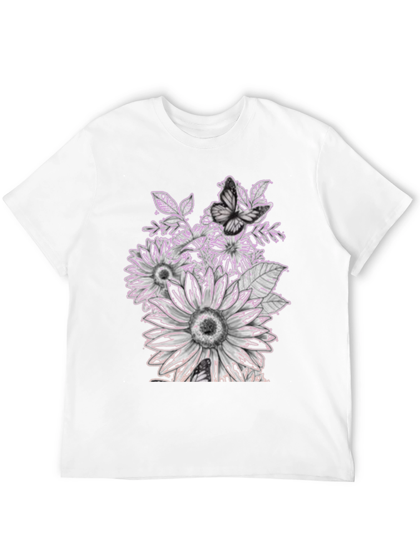 Floral Butterfly Graphic Black Tee