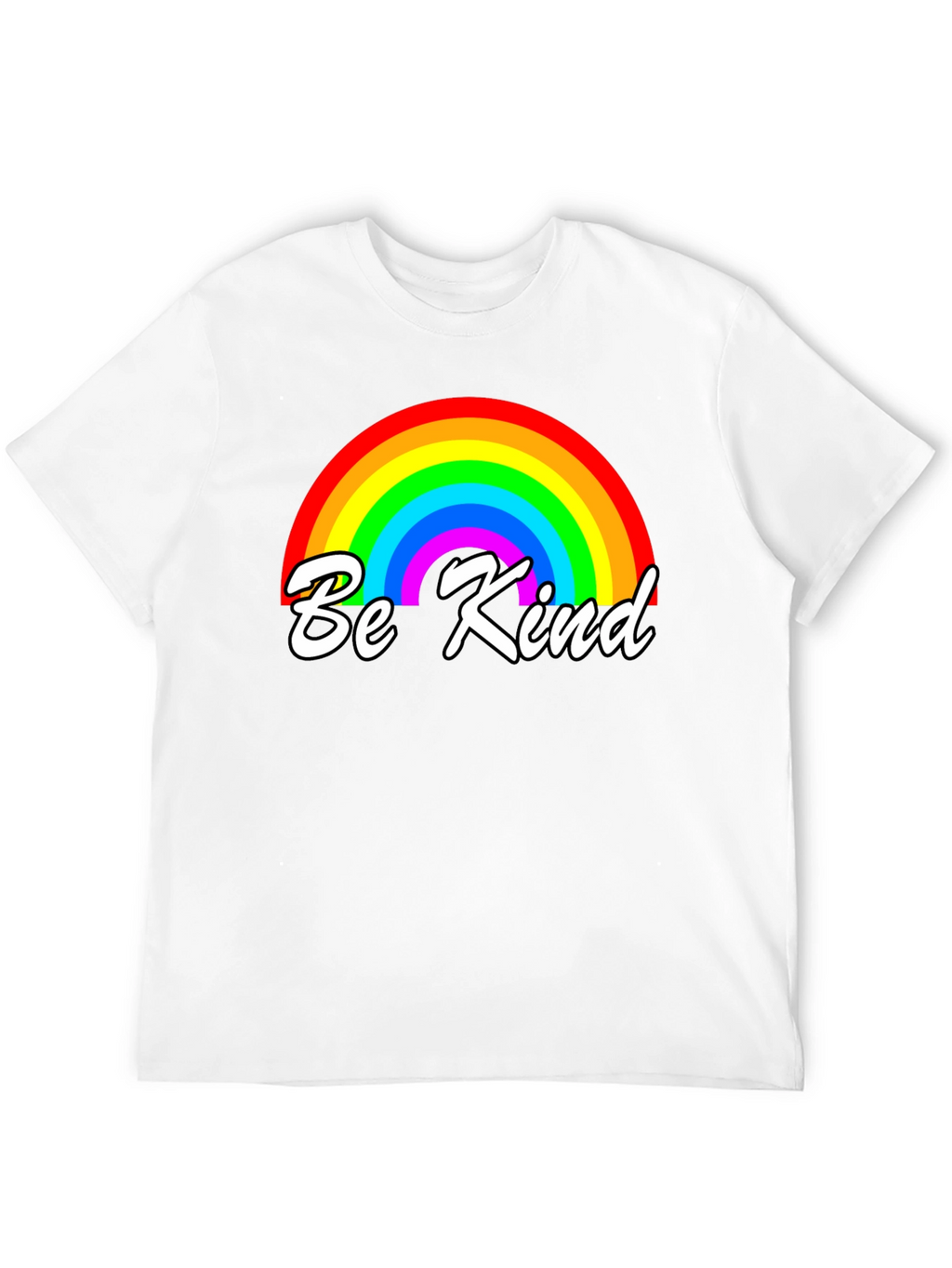 Be Kind Rainbow Graphic T-Shirt - Black
