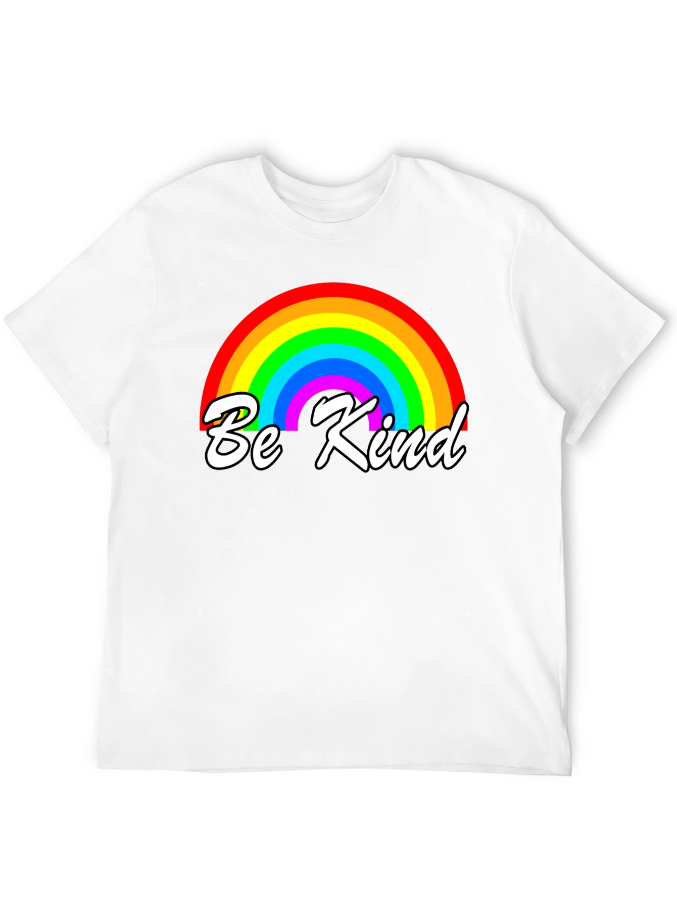 Be Kind Rainbow Graphic T-Shirt - Black