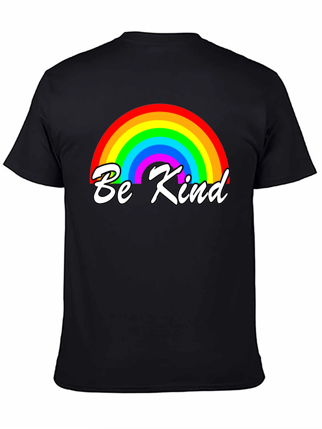 Be Kind Rainbow Graphic T-Shirt - Black