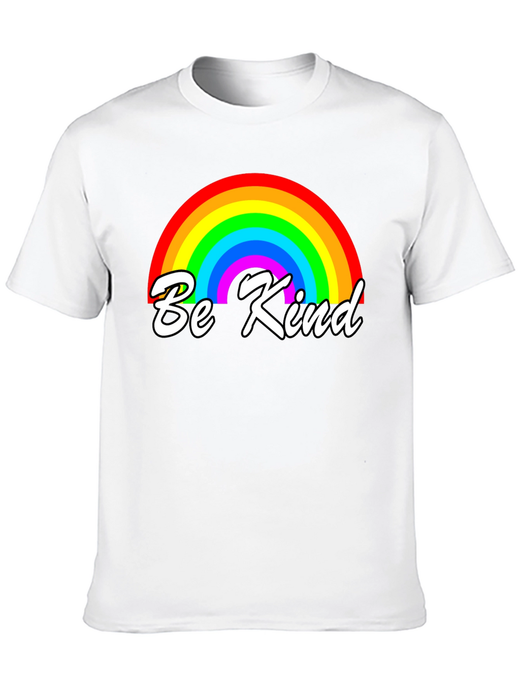 Be Kind Rainbow Graphic T-Shirt - Black