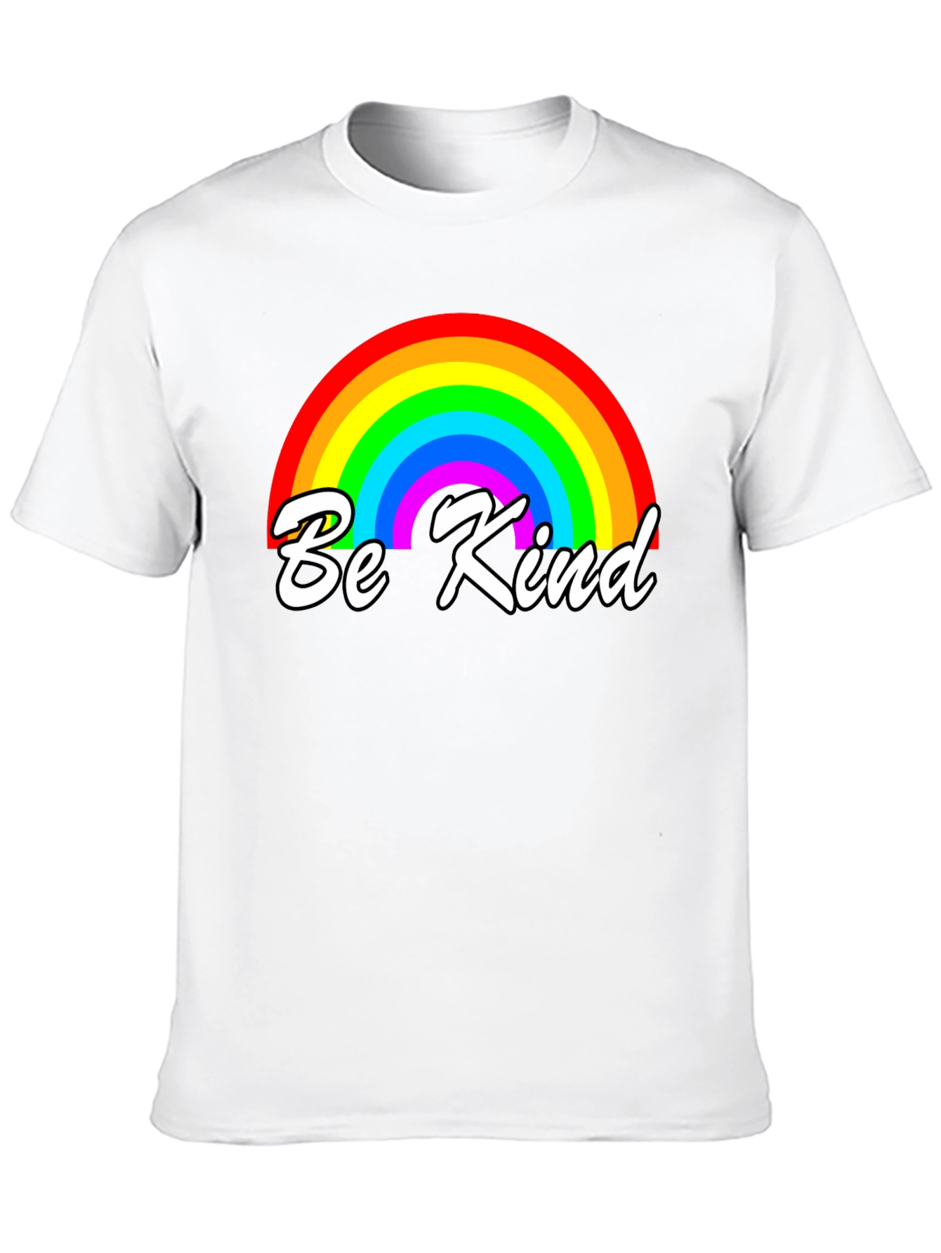 Be Kind Rainbow Graphic T-Shirt - Black