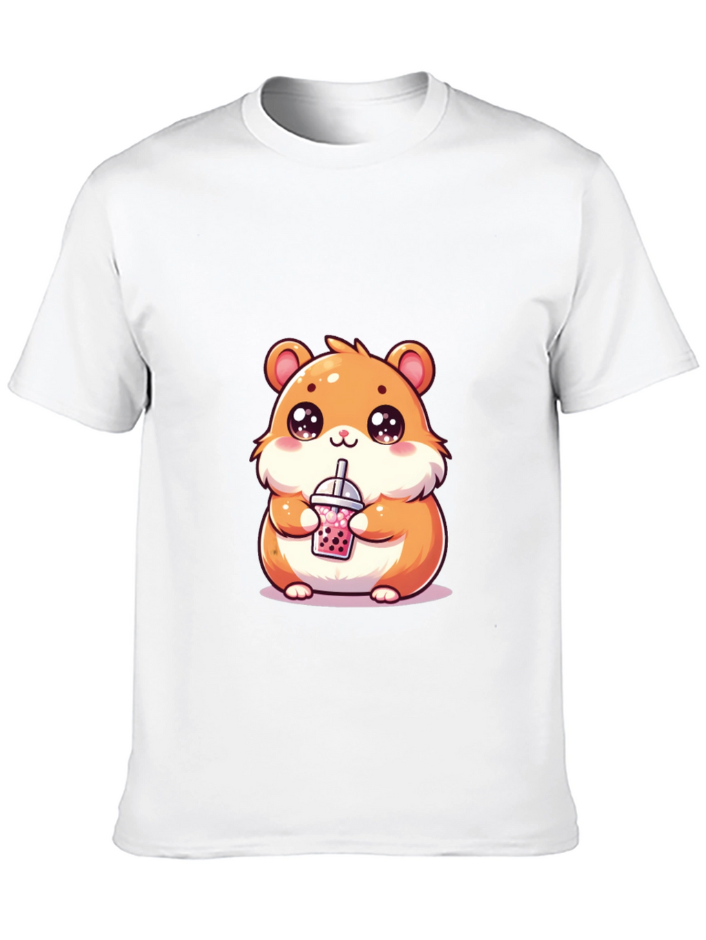 Cute Hamster Boba Tea Graphic T-Shirt