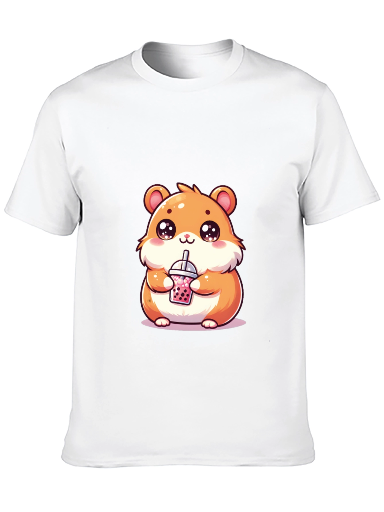 Cute Hamster Boba Tea Graphic T-Shirt