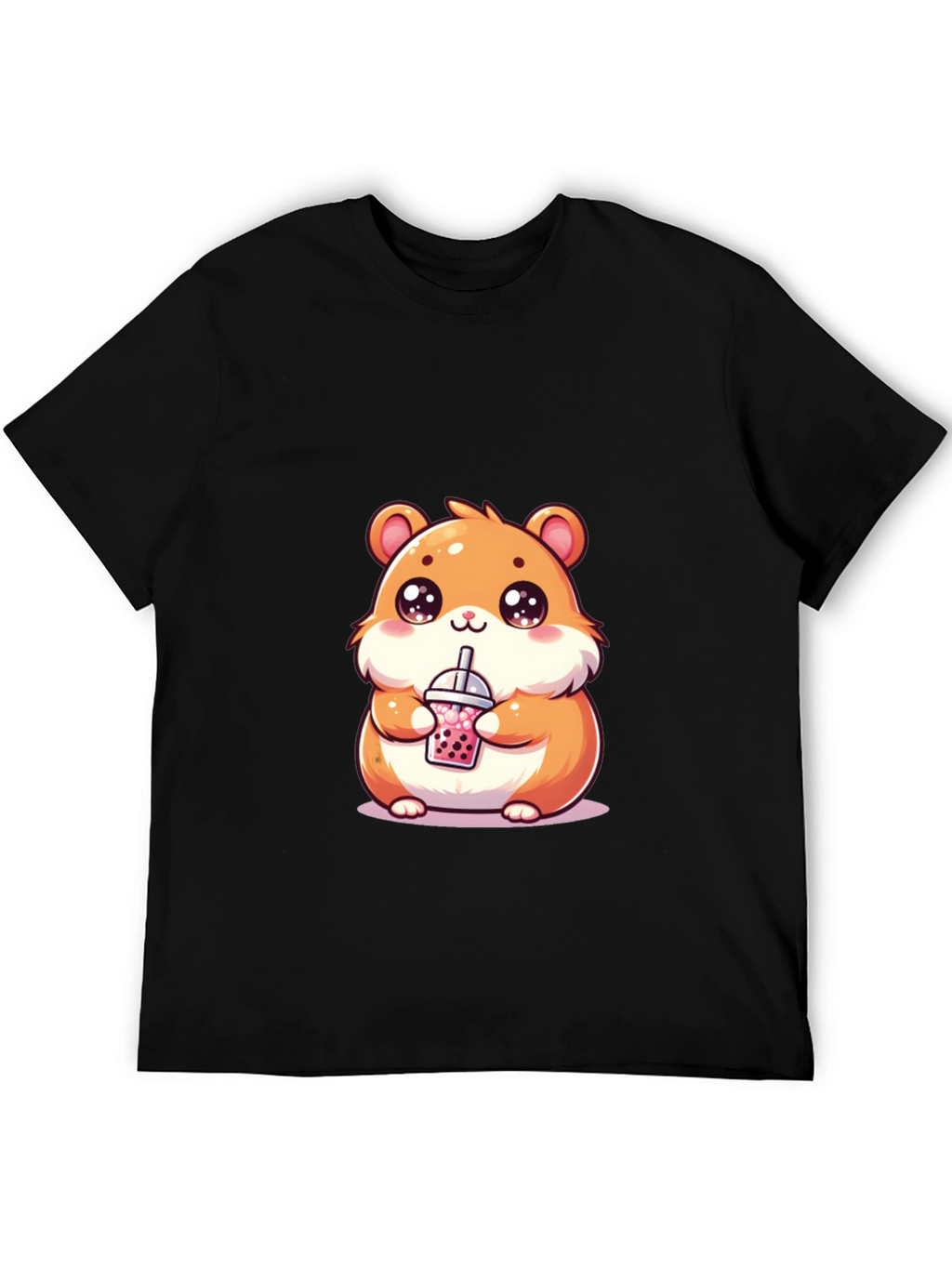 Cute Hamster Boba Tea Graphic T-Shirt