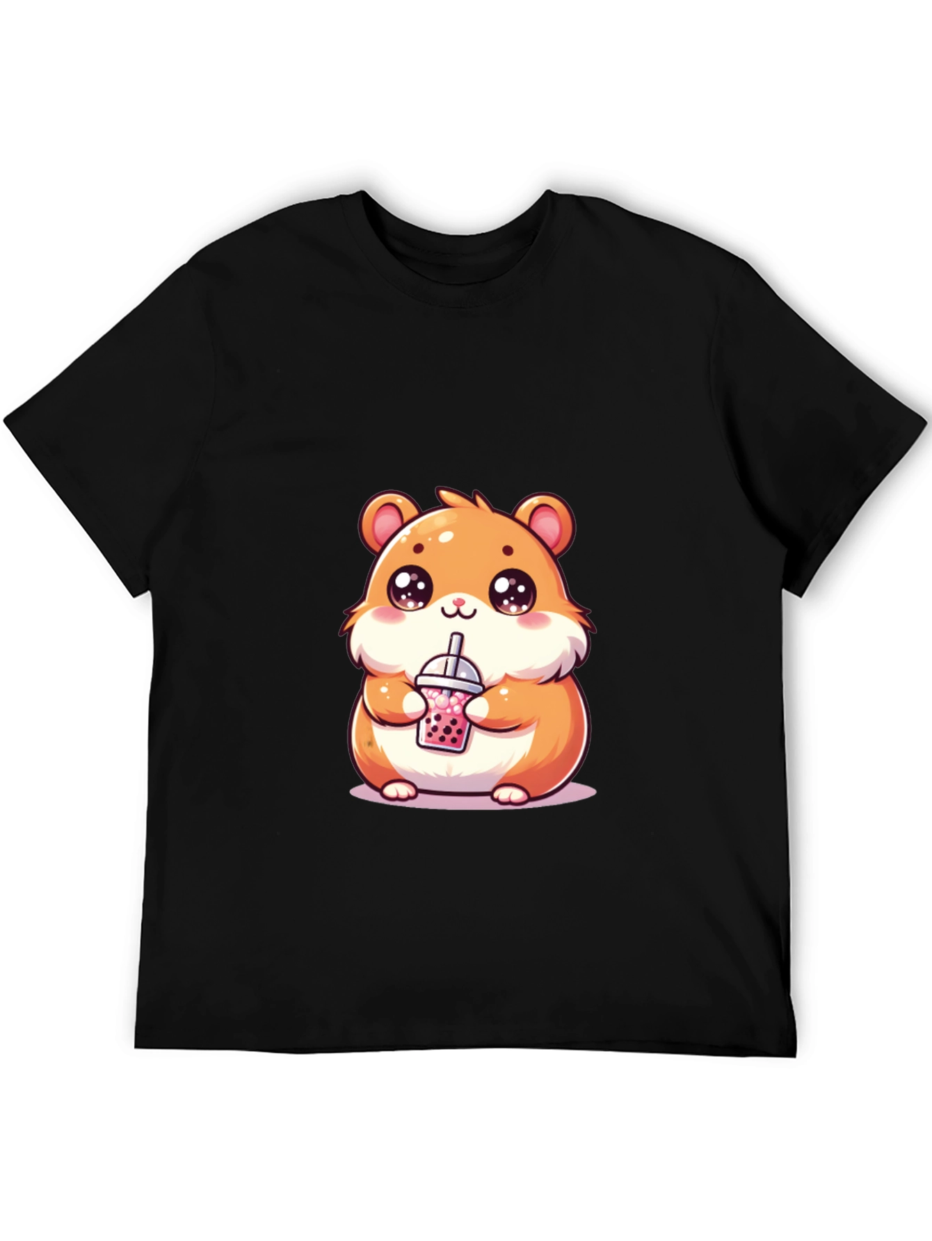 Cute Hamster Boba Tea Graphic T-Shirt