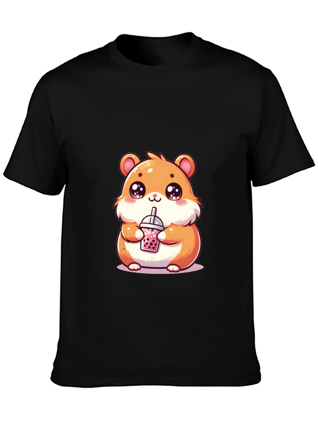 Cute Hamster Boba Tea Graphic T-Shirt