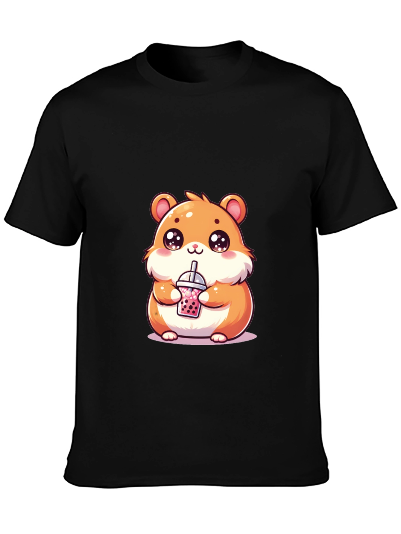 Cute Hamster Boba Tea Graphic T-Shirt