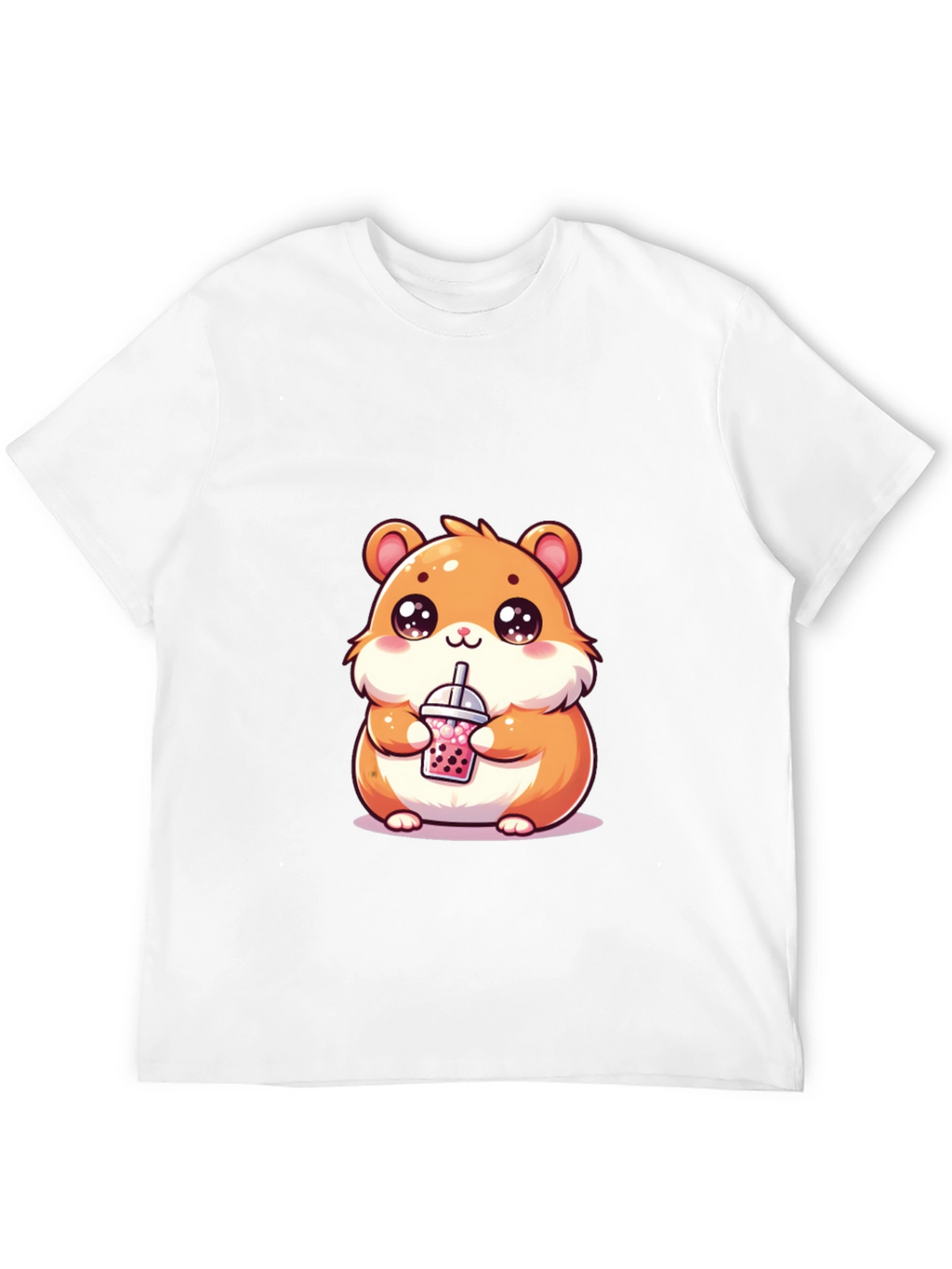 Cute Hamster Boba Tea Graphic T-Shirt