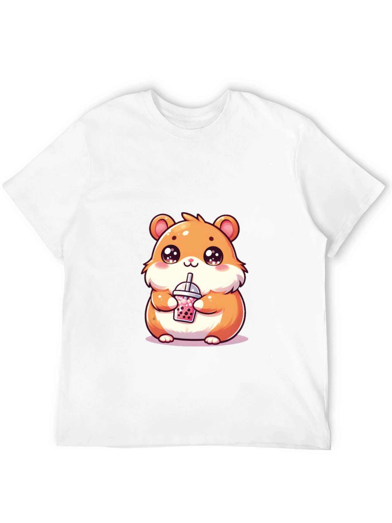 Cute Hamster Boba Tea Graphic T-Shirt