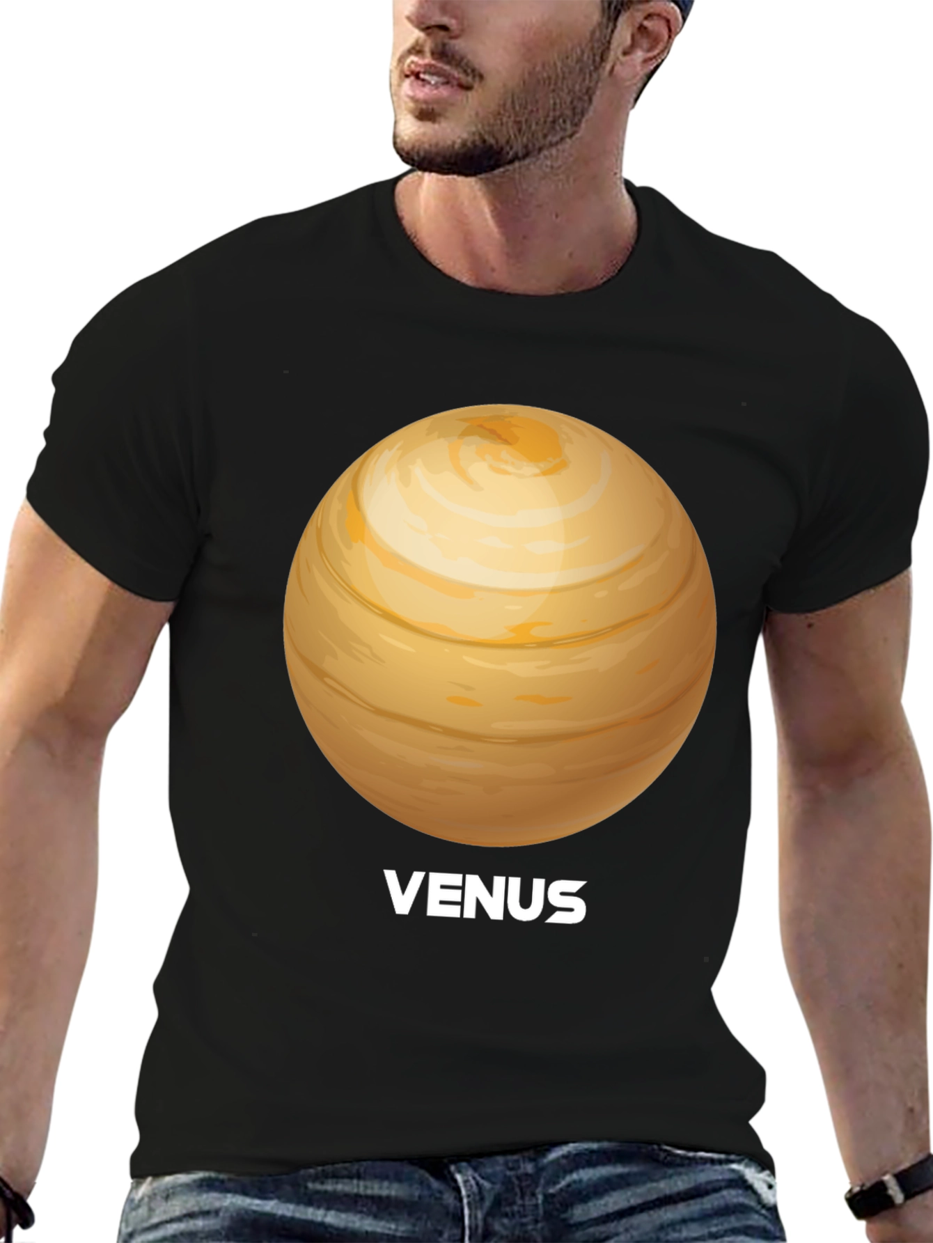 Venus Planet Graphic Tee - Unisex Black T-Shirt