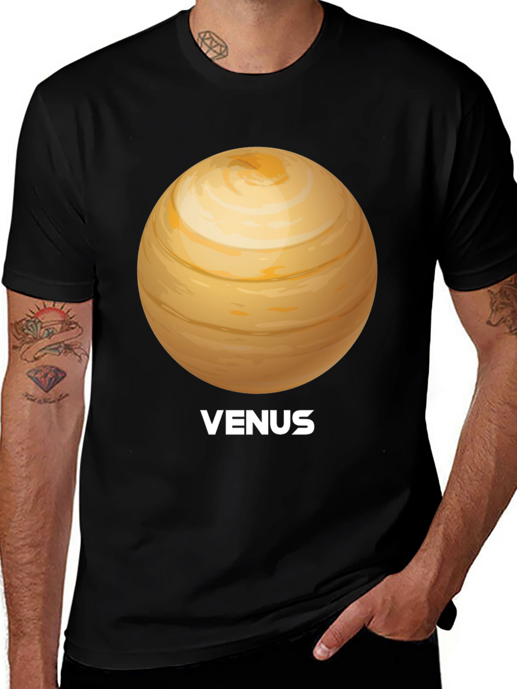 Venus Planet Graphic Tee - Unisex Black T-Shirt