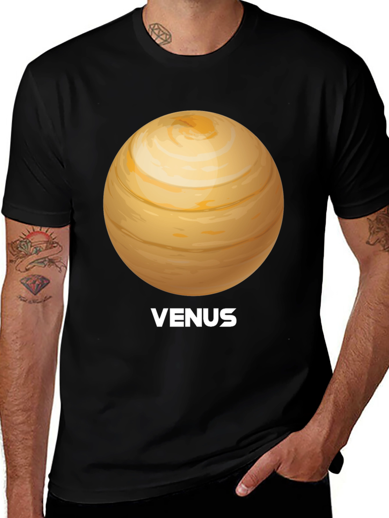 Venus Planet Graphic Tee - Unisex Black T-Shirt