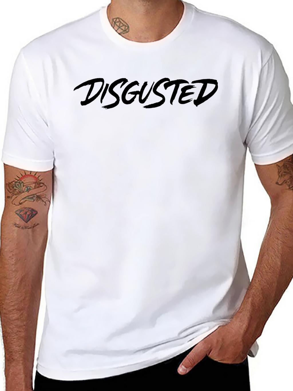 Disgusted Graphic Tee - Black Cotton Comfort