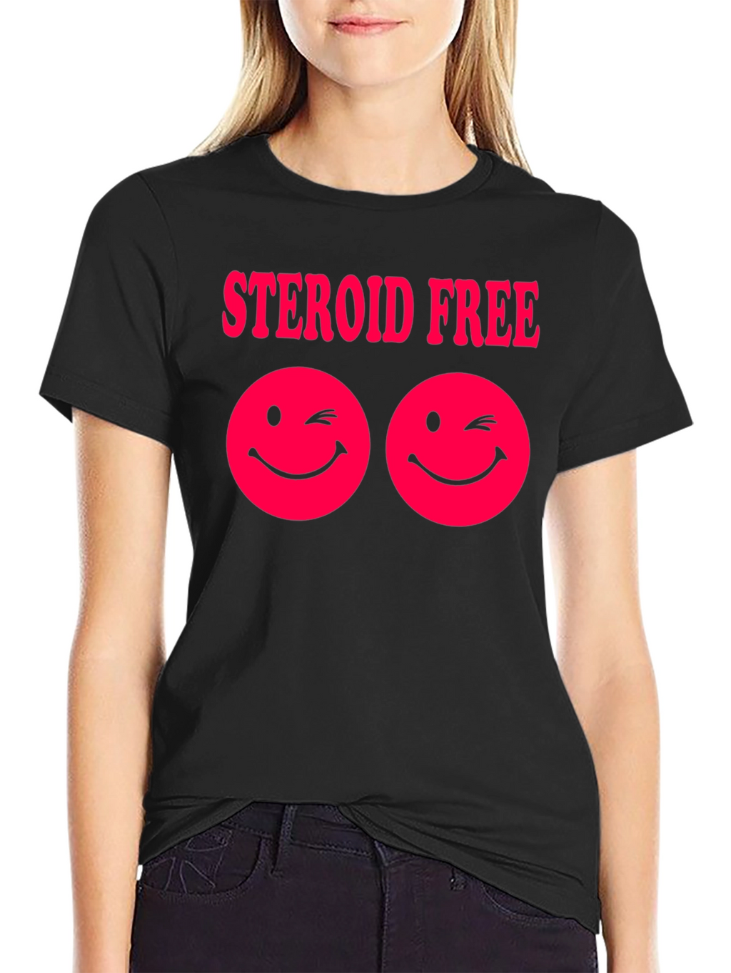 Steroid Free Wink Face Graphic Tee