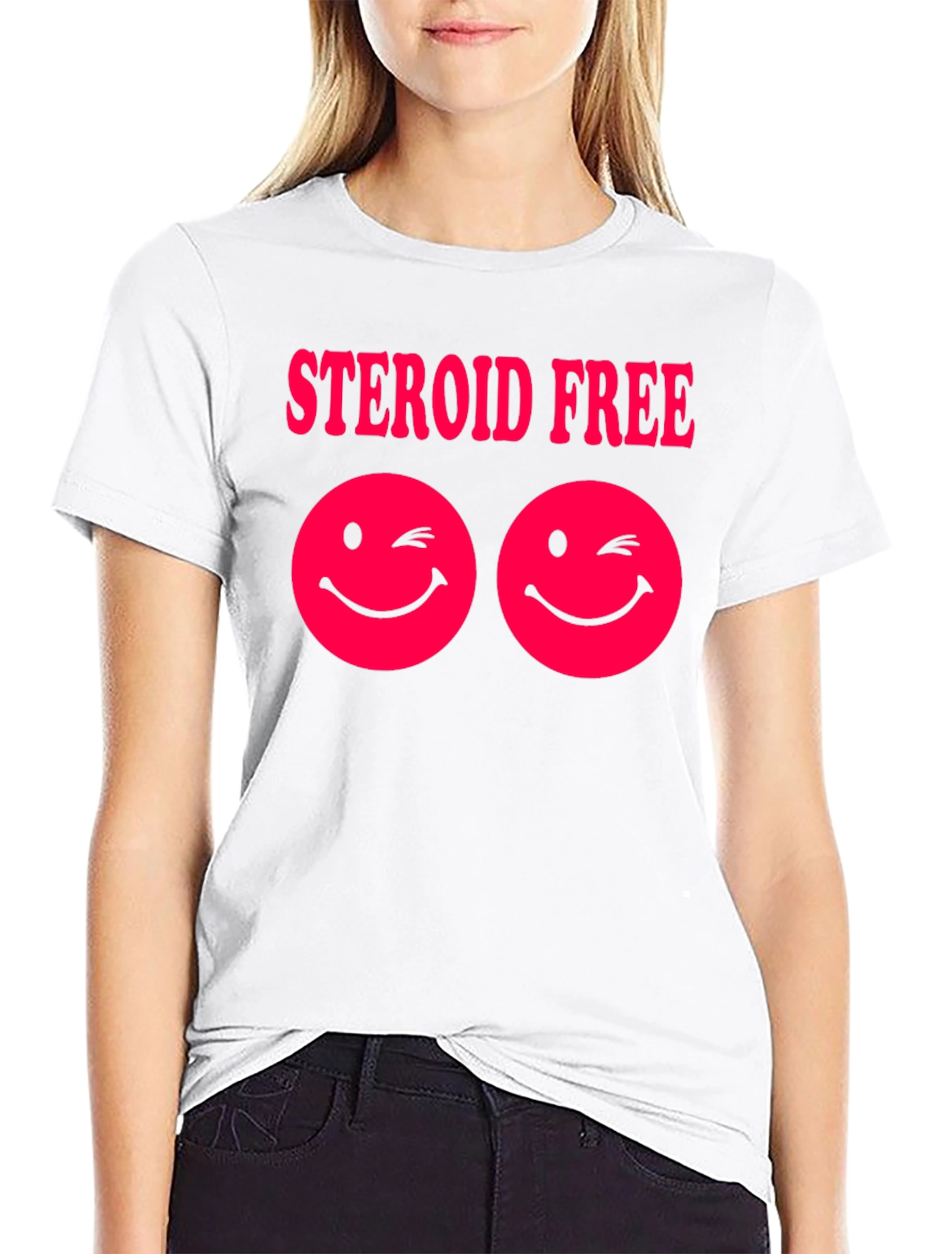 Steroid Free Wink Face Graphic Tee