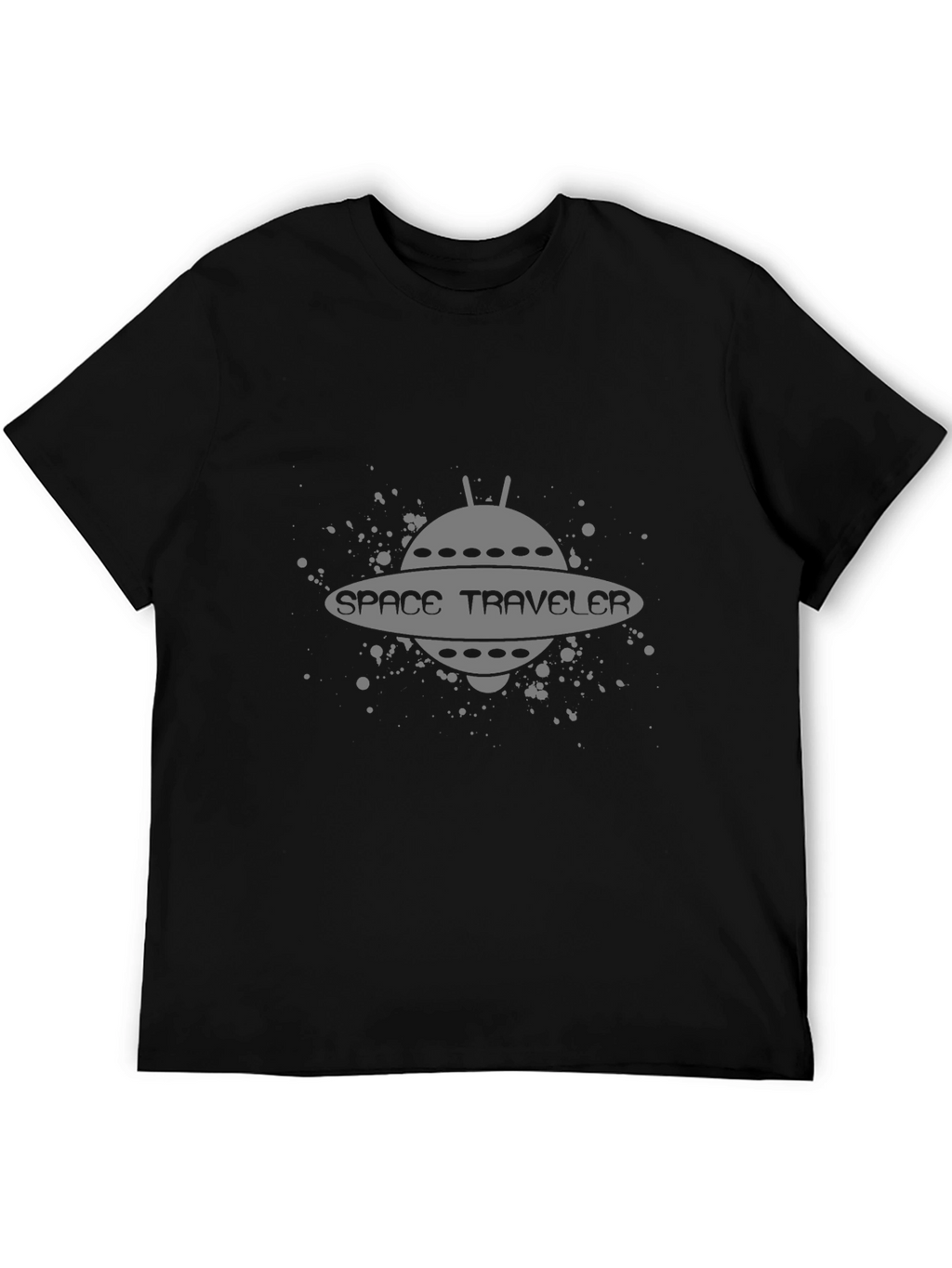 Space Traveler Graphic Tee - Black Cotton Comfort