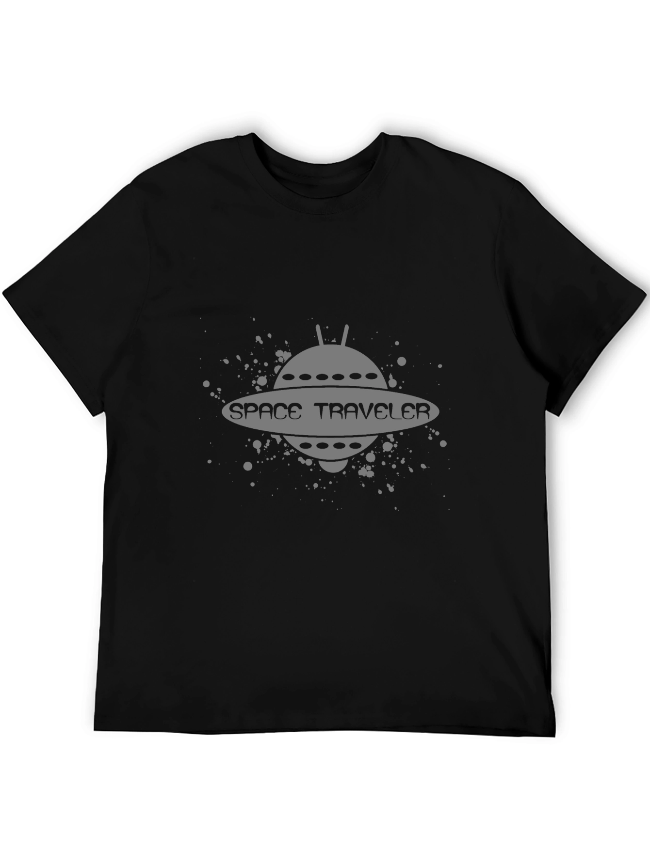 Space Traveler Graphic Tee - Black Cotton Comfort