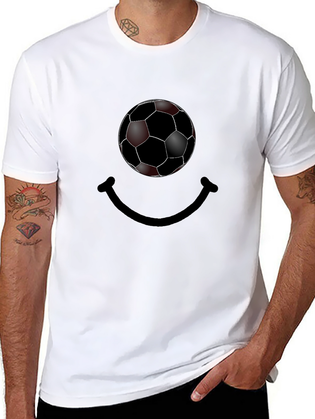 Soccer Ball Smile Graphic T-Shirt